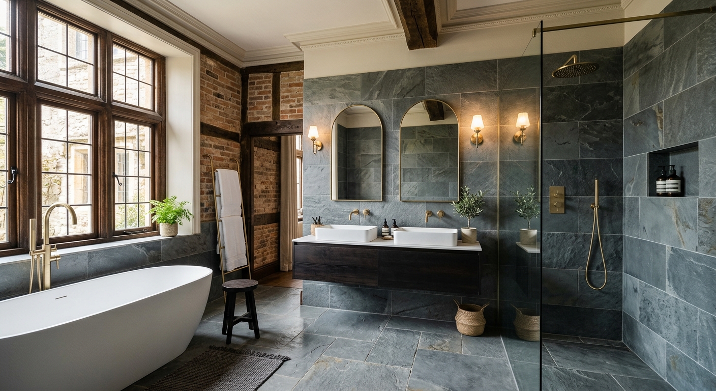 Transforming Your Williamsburg Bath: A Stunning Slate Gray Tile Makeover